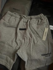 Essentials Fear of God Sweat Shorts Gray Men's Drawstring Flat Front Solid