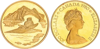 Kanada 100 Dollar 1980 Kajak 1/2 oz Gold PP    130584 - Bild 1 von 3