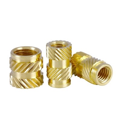 50pcs M3 M4 M5 Copper Nut Hot Melt Heating Molding Nuts Double Twill Knurled