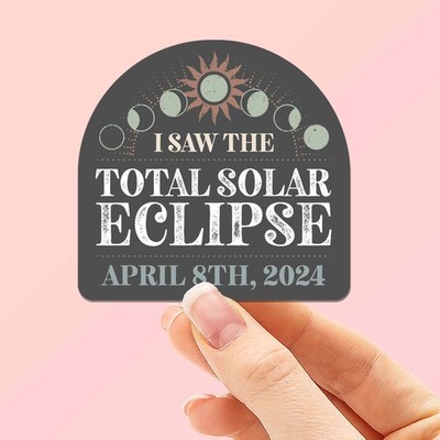 I Saw the 2024 Eclipse Sticker- Fun Decal for Water Bottle & Laptop