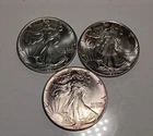 Lot of 3 American Silver Eagle 1991 1988 1987 ASE Silver Dollar 1 oz ounce