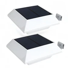 Solar Gutter Lights LED Motion Sensor 2 Pack Waterproof for Fence Garden Deck