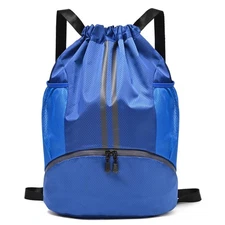 Drawstring Gym Bag for Men, Waterproof Drawstring Backpack for , Swim with Sh...