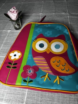 Stephen Joseph Go Go Bag Owl Floral Small Backpack Pink Blue Embroidered Zip