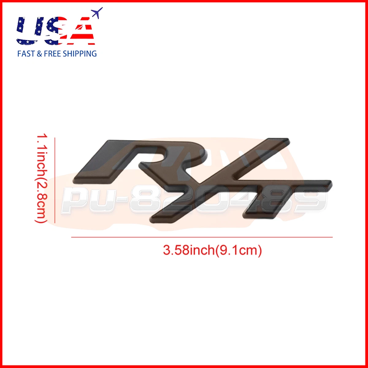 2x For Charger Challenger RT Emblem Side Fender R/T Matte Black Nameplate Badge - product detail image 4