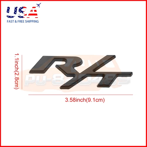2x For Charger Challenger RT Emblem Side Fender R/T Matte Black Nameplate Badge image 4