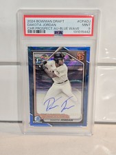 2024 Bowman Draft Dakota Jordan Blue Wave Chrome Refractor Auto /150 PSA 9 MINT 