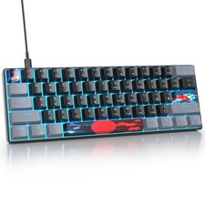 Owpkeenthy Wired 60 Percent Mechanical Gaming Keyboard with Blue Switch Ultr...
