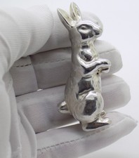 Vintage Italian Handmade Sterling Silver 925 Large Bunny Rabbit Solid Figurine
