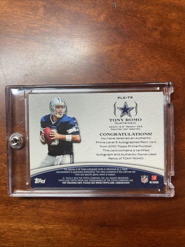 2010 Topps Prime Tony Romo Quad Game Used Jersey Autograph /150 Dallas ...
