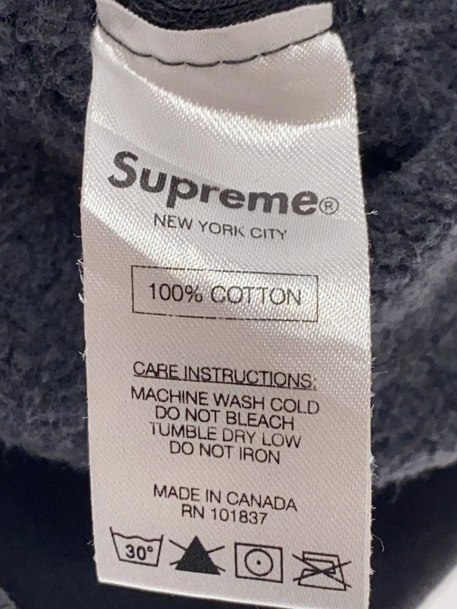 Supreme Felpa con Cappuccio L Cotone Grigio LOGO PULLOVER PARKA PESANTE