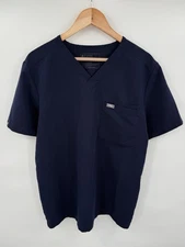 FIGS Technical Collection Leon Scrub Top Medium Blue Chest Pocket FM1500