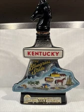 Kentucky The Bluegrass State Jim Beam Whiskey Decanter 1967 Multicolor VTG
