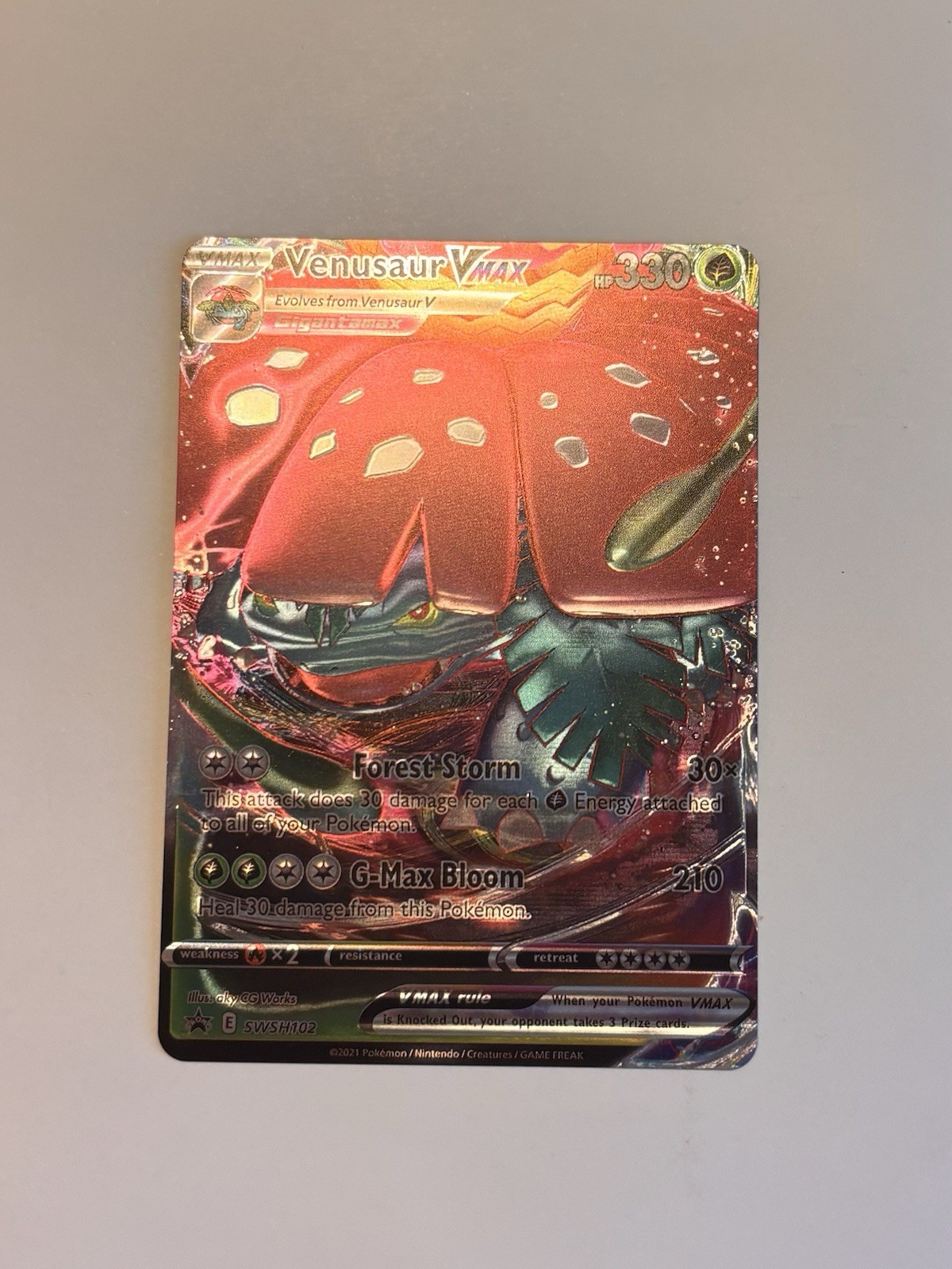 Venusaur VMAX SWSH102 Pokemon Sword & Shield Promo Rare Holo Foil 3D Fan Art NM
