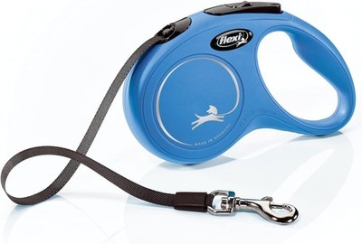 Flexi New Classic Retractable Dog Leash Tape Small Blue 16ft