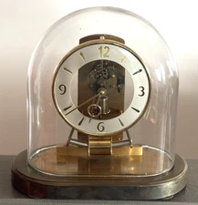 Vtg Kieninger & Obergfell W Germany Domed Clock 6 Jewels Parts Repair 9.5x9.25"T