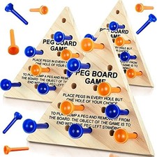 Wooden Triangle Peg Sets Educational Board Travel Puzzles