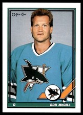1991-92 O-Pee-Chee #216 Bob McGill San Jose Sharks Hockey Card