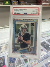 2025 Donruss Optic Tyler Shough Fire Emoji Rated Rookie PSA 10 SP POP 1 eBay 1/1