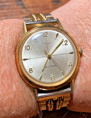 Vintage 1960s Timex Self-Wind Viscount Mens Watch
