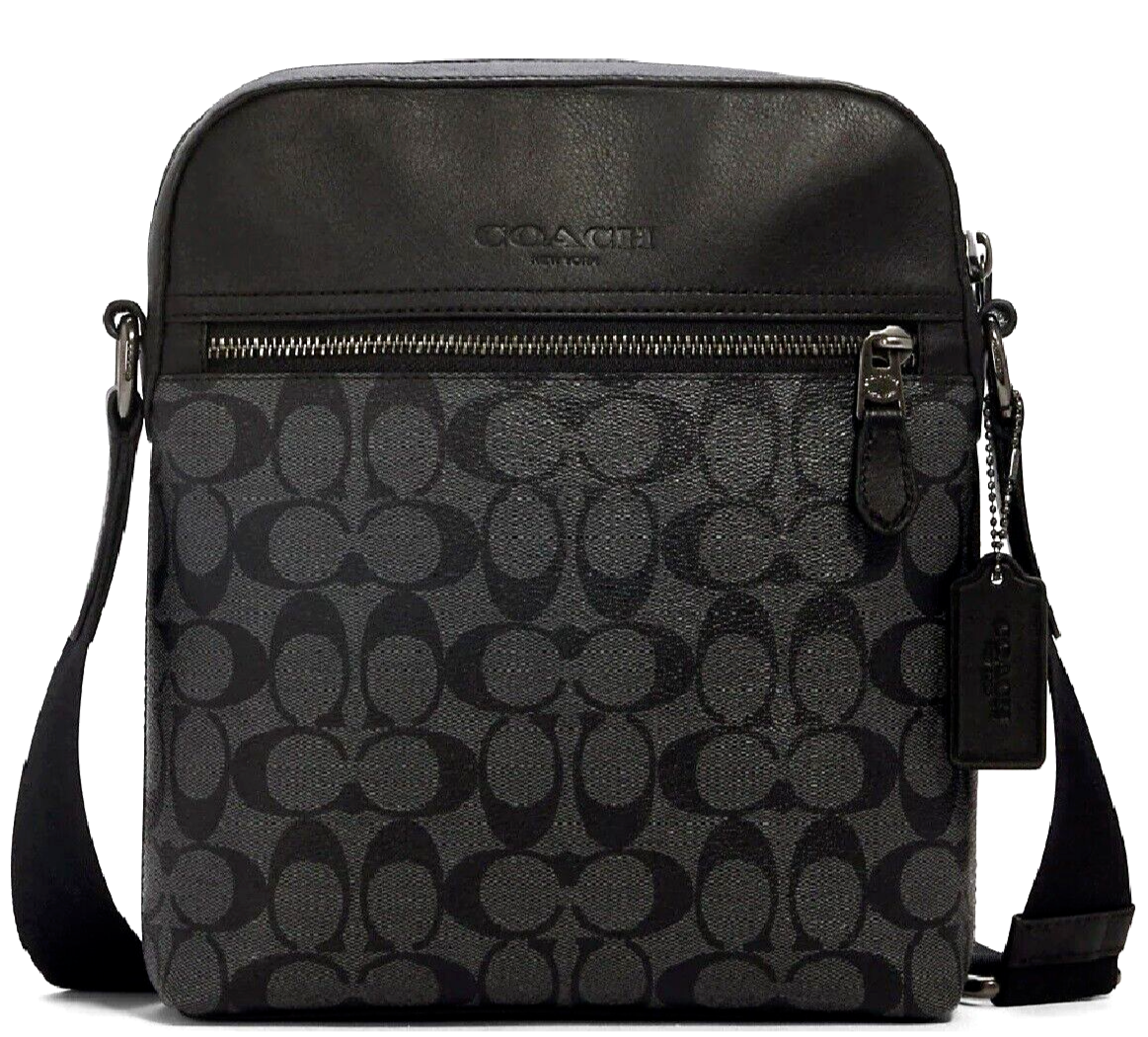 NWT Coach Men's Houston Flight 4010 Messenger Bag CHARCOAL/BLACK