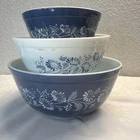 Vintage Colonial Mist Mixing Bowl Set of 3 Pyrex 401, 402, 403