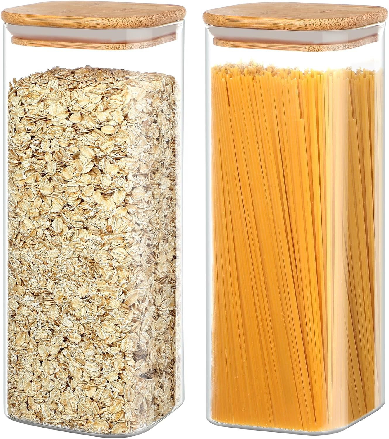 Contenitori Vetro Borosilicato 2200ml con Chiusura Ermetica Bambù