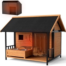 Large Weatherproof Anti-Bite Dog House Easy to Clean Outdoor Kennel