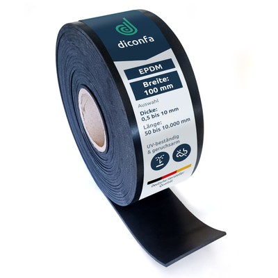 Gummistreifen EPDM 100mm 10cm BREIT- 1mm 2mm 3mm 4mm STARK - 0,05m bis 10m LANG