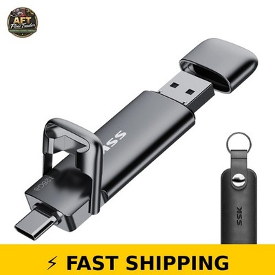 SSK 128GB Dual USB C Flash Drive, 550MB/s for iPhone 15, Android, Laptop