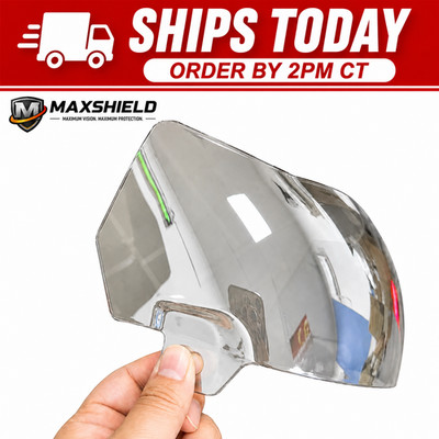 Football Visor Clear Mirror  + Clips Riddell fits Shoc hardware SpeedFlex F7