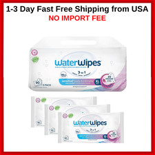3 Pack WaterWipes for Adults 90 Sensitive XL Wipes, 99.9 Water, Daily Use New