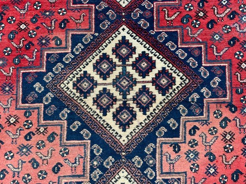Amazing Hand Knotted Vintage Afshour Pictorial Wool Area Rug 6.5 x 5.4 Ft - Picture 9 of 11
