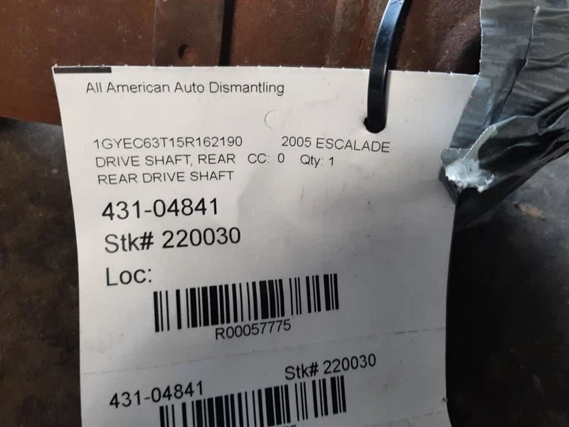 Eje de transmisión trasero 2x2 relación 3,73 Opt GT4 00-05 CHEVROLET TAHOE 15767177 Foto 4 de 4