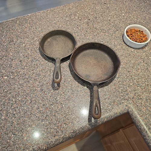 2x Wagner's 1891 Original 8" & 6.5" Cast Iron Skillet Set USA Pans Lot Of Two