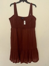 GAP Women’s Terracotta Textured Sleeveless Dress with Pockets Size XL New NWT
