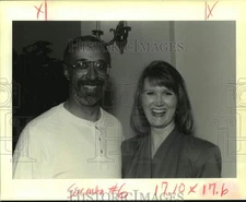 1995 Press Photo Tina Evans & Coach Bernard Griffith at Child's Wish Benefit