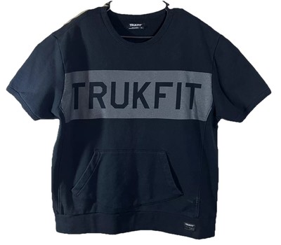 trukfit mens XL black short sleeve pullover sweater crewneck
