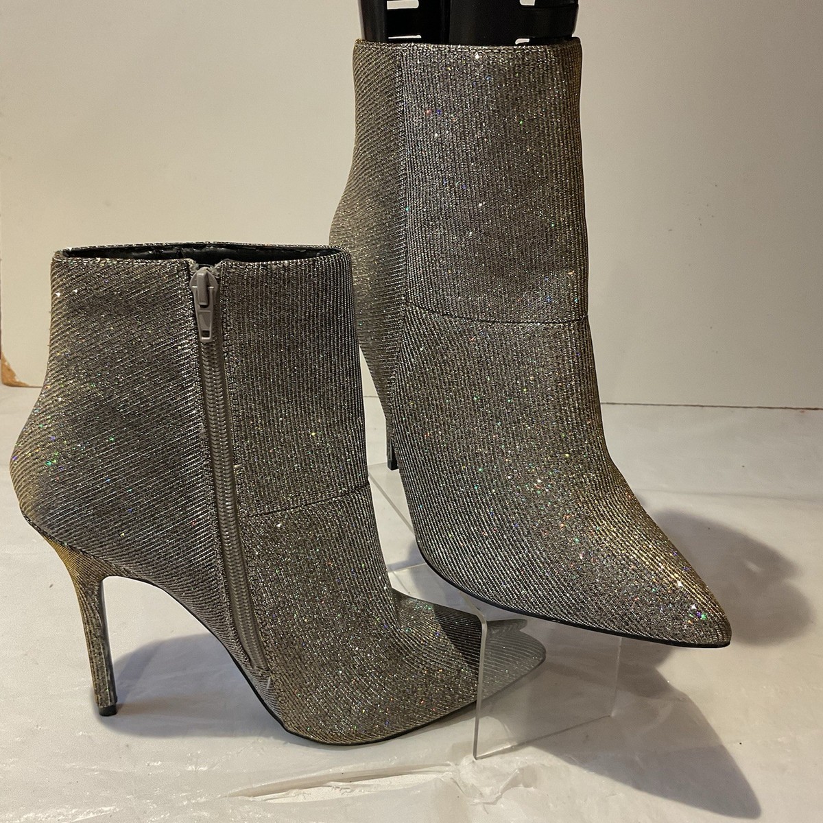 New Look Women's Glitter Sparkle Stiletto Party Ankle Boots Size