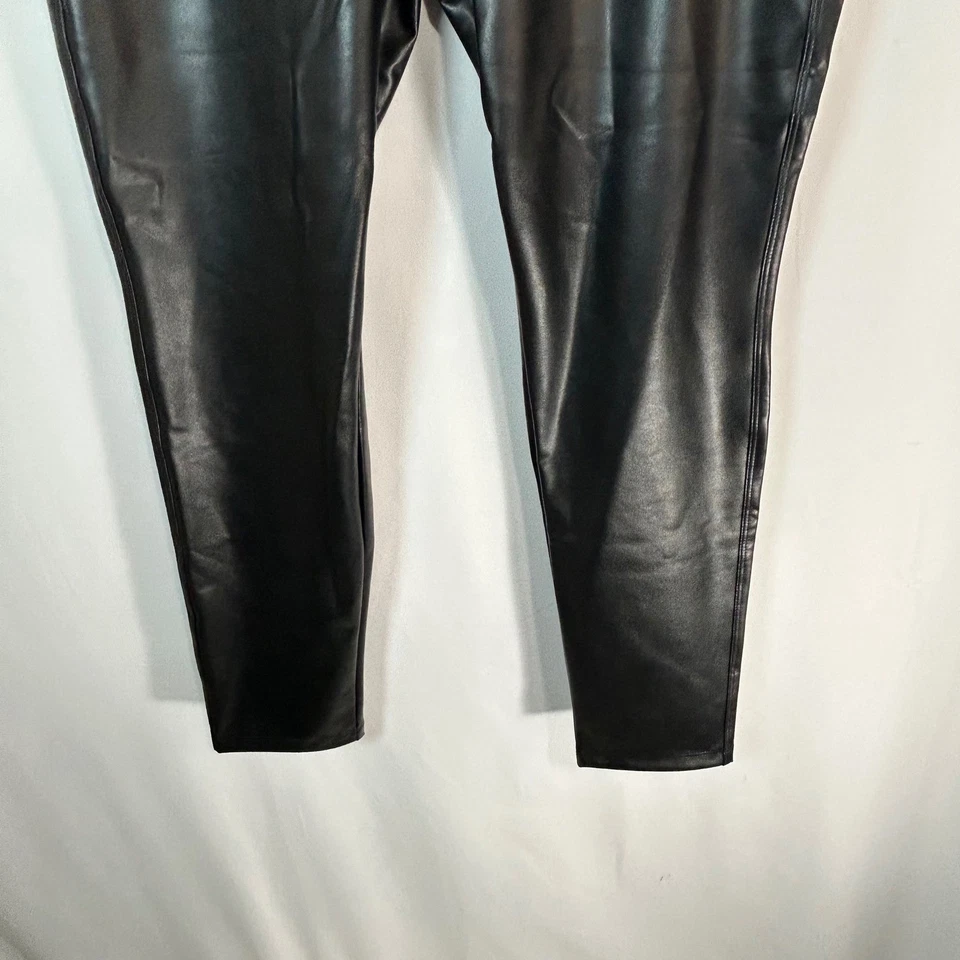 GAP 女式黑色人造皮革高腰打底裤 L 码 — 第 4/4 张图片