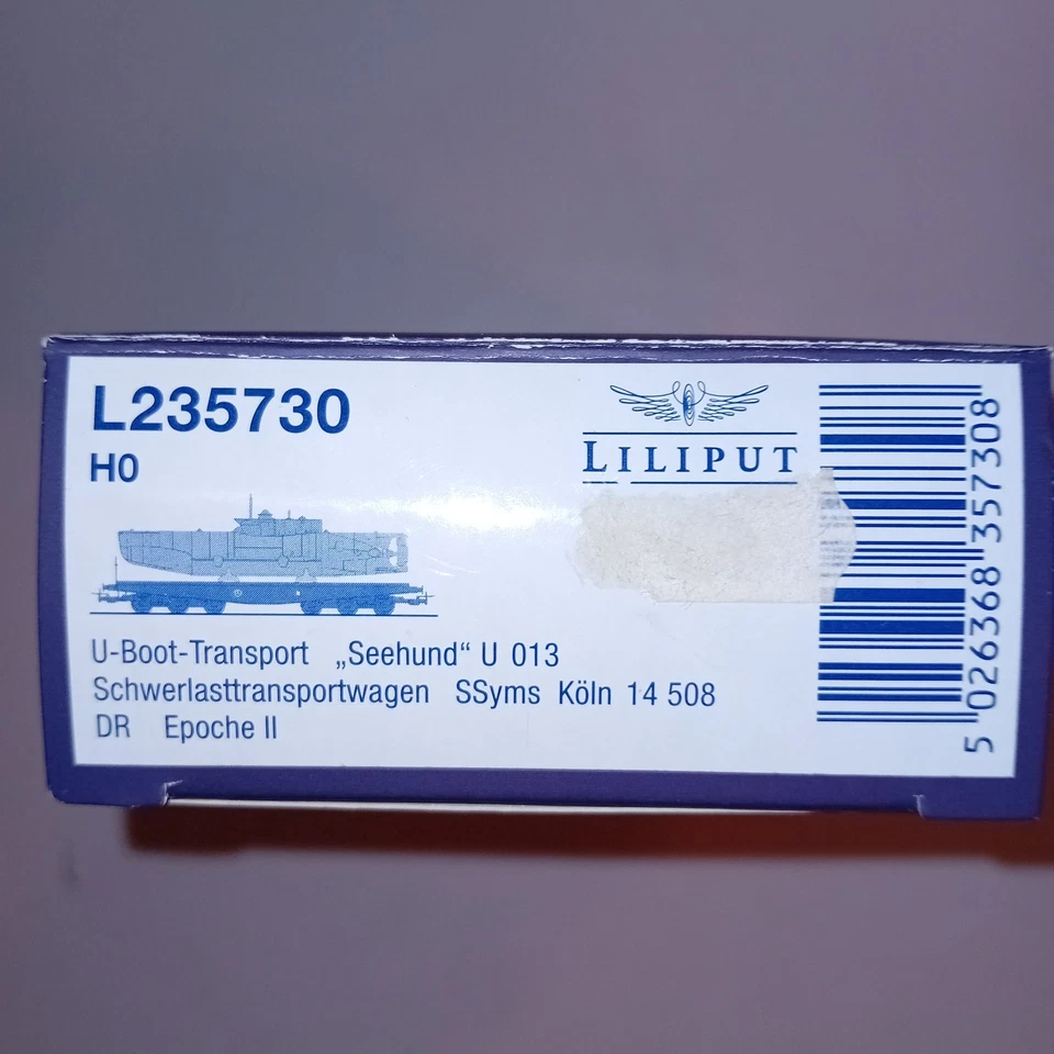 Liliput H0 U-Boot Transport "Seehund U  013" Modell Nr. L235730 in OVP - Bild 2 von 3
