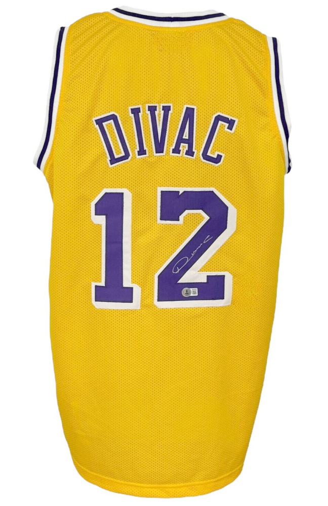 Los Angeles Lakers Vlade Divac Autographed Signed Pro Style Yellow Jersey BAS Authen... 