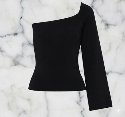 Solace London Renata Top schwarz One Shoulder Damen Uk 6