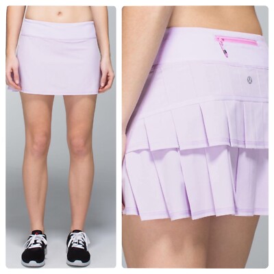 スカート soorploom skort NWOT Lululemon Run Pace Setter Skirt Skort Purple Ruffle