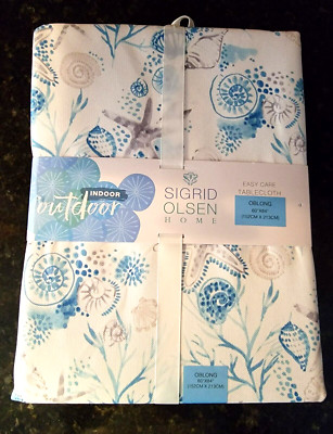Sigrid Olsen Indoor Outdoor Seaside Easy Care Tablecloth 60 X 84 Oblong New 
