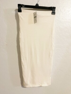 fashion nova Ribbed Pencil Skirt Ivory Size XS NWT