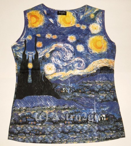 Van Gogh's STARRY NIGHT--Camisa Top Mujer Arte Clásico Sin Mangas ¡NUEVA! Talla S-XL - Imagen 2 de 7