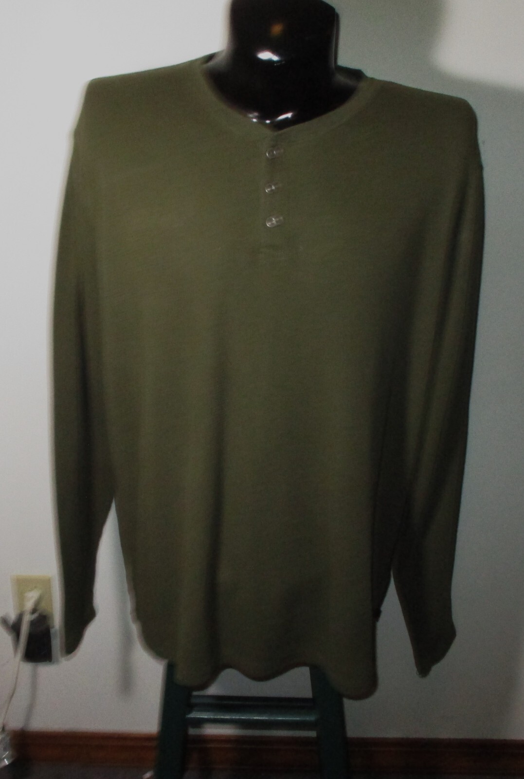 LUCKY BRAND Green Long Sleeve Henley Shirt Men's Size XXL