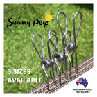SUNNY PEGS Stainless Steel Clothes Pegs Marine Grade 316 Metal Wire Pins New AU
