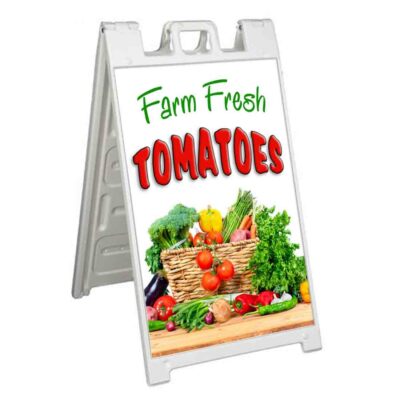 FARM FRESH TOMATOES Signicade 24x36 Aframe Sidewalk Sign Banner Decal VEGETABLE